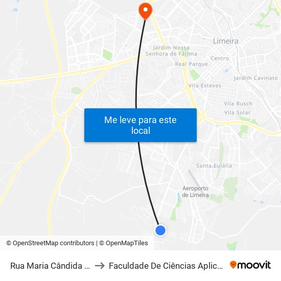 Rua Maria Cândida Fleuri, 2-218 to Faculdade De Ciências Aplicadas Da Unicamp map
