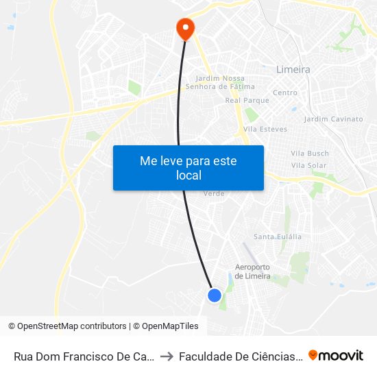 Rua Dom Francisco De Campos Barreto, 3015-3103 to Faculdade De Ciências Aplicadas Da Unicamp map