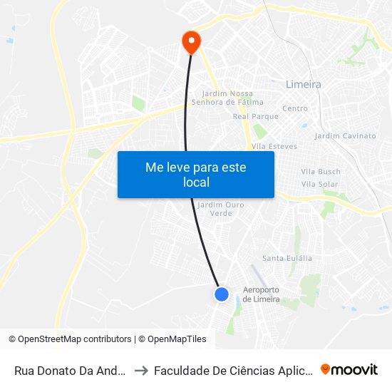 Rua Donato Da Andréia, 330-384 to Faculdade De Ciências Aplicadas Da Unicamp map