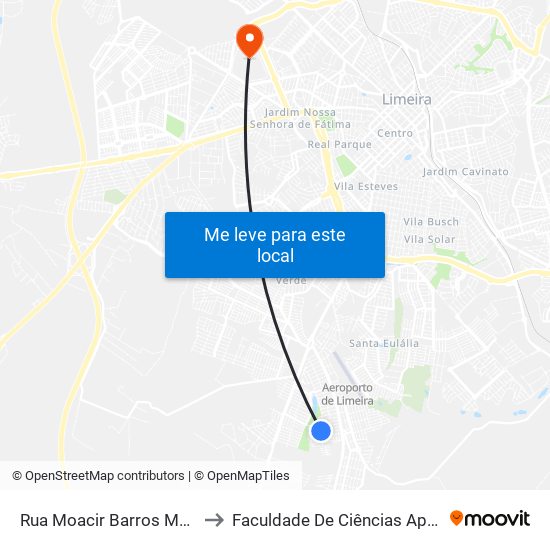 Rua Moacir Barros Mugnaine, 238-294 to Faculdade De Ciências Aplicadas Da Unicamp map