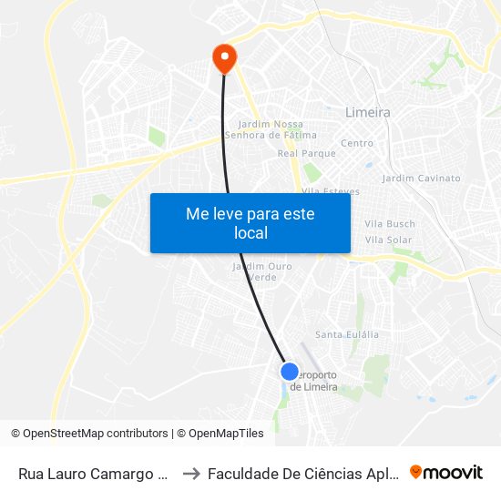 Rua Lauro Camargo Silveira, 459-523 to Faculdade De Ciências Aplicadas Da Unicamp map