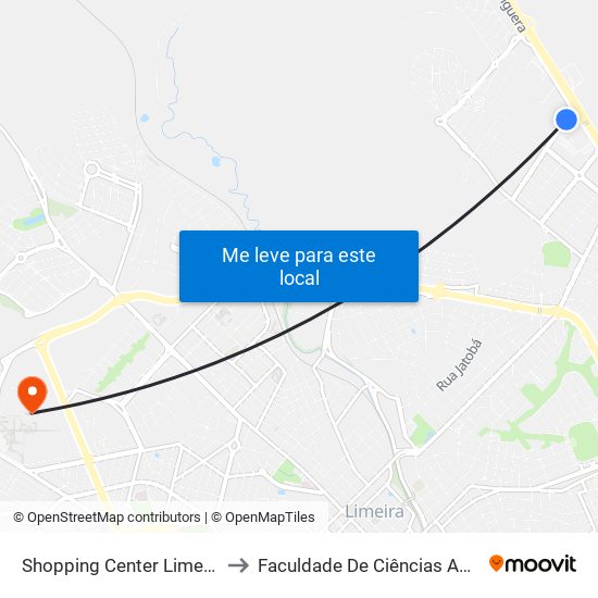 Shopping Center Limeira - Atacadão C/B to Faculdade De Ciências Aplicadas Da Unicamp map