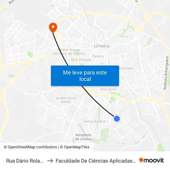 Rua Dário Roland, 791 to Faculdade De Ciências Aplicadas Da Unicamp map