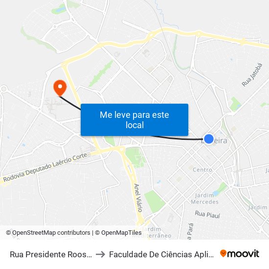 Rua Presidente Roosevelt, 193-281 to Faculdade De Ciências Aplicadas Da Unicamp map