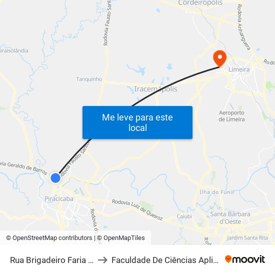 Rua Brigadeiro Faria Lima, 122-170 to Faculdade De Ciências Aplicadas Da Unicamp map