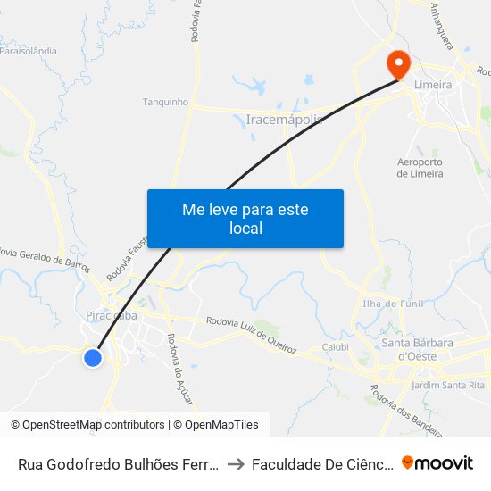 Rua Godofredo Bulhões Ferreira Carvalho, Bairro Jardim Tatuapé to Faculdade De Ciências Aplicadas Da Unicamp map