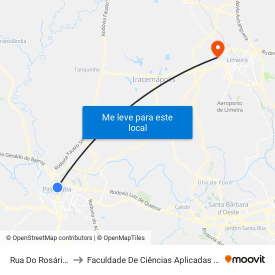 Rua Do Rosário, 272 to Faculdade De Ciências Aplicadas Da Unicamp map