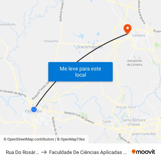 Rua Do Rosário, 62 to Faculdade De Ciências Aplicadas Da Unicamp map