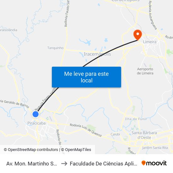 Av. Mon. Martinho Salgot, 340-500 to Faculdade De Ciências Aplicadas Da Unicamp map