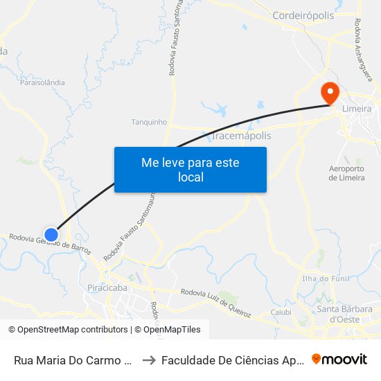 Rua Maria Do Carmo Zem Da Silva, 121 to Faculdade De Ciências Aplicadas Da Unicamp map