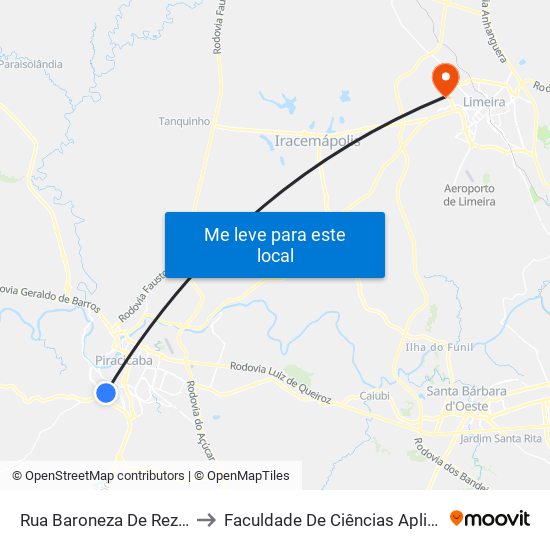 Rua Baroneza De Rezende, 265-303 to Faculdade De Ciências Aplicadas Da Unicamp map