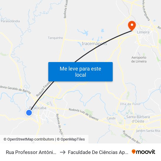 Rua Professor Antônio Ítalo Zanin, 265 to Faculdade De Ciências Aplicadas Da Unicamp map