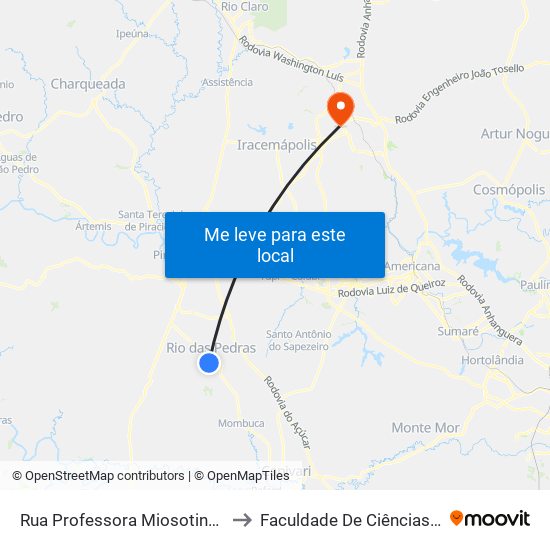 Rua Professora Miosotine Maria Justolim, 317-379 to Faculdade De Ciências Aplicadas Da Unicamp map