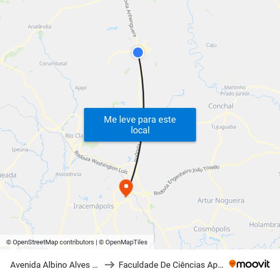 Avenida Albino Alves De Camargo, 240 to Faculdade De Ciências Aplicadas Da Unicamp map