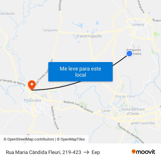 Rua Maria Cândida Fleuri, 219-423 to Eep map