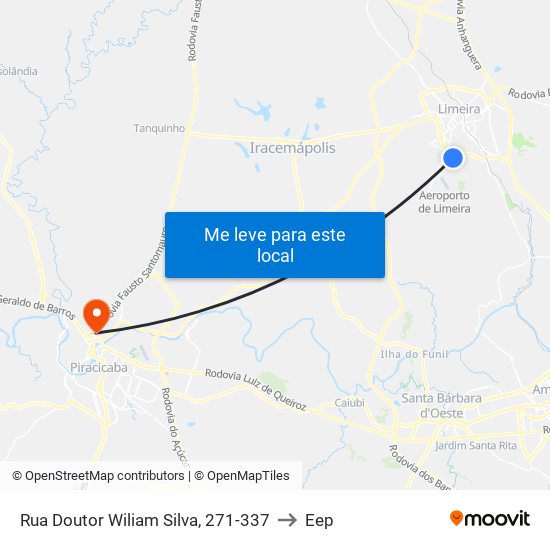 Rua Doutor Wiliam Silva, 271-337 to Eep map