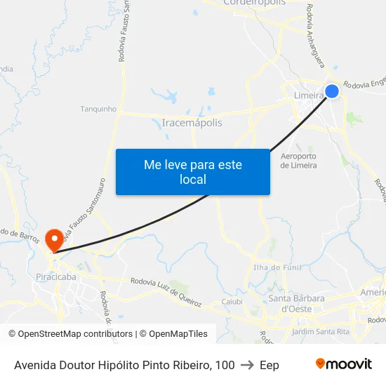 Avenida Doutor Hipólito Pinto Ribeiro, 100 to Eep map
