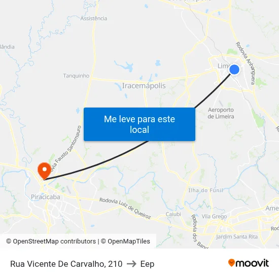 Rua Vicente De Carvalho, 210 to Eep map