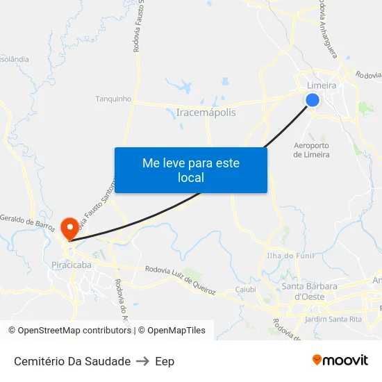 Cemitério Da Saudade to Eep map