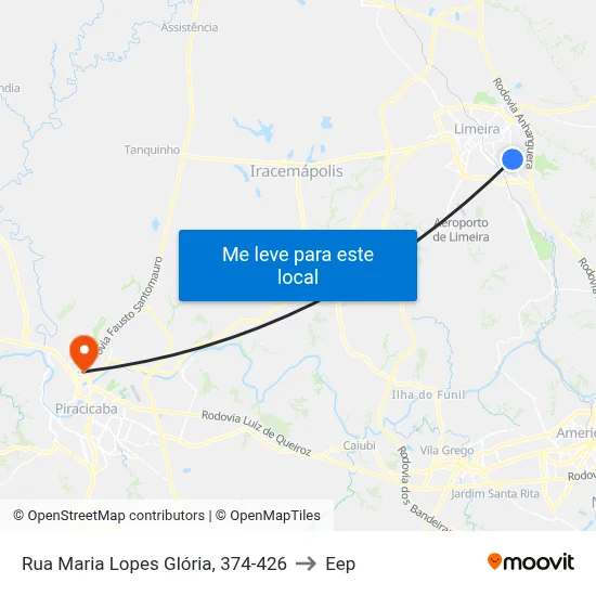 Rua Maria Lopes Glória, 374-426 to Eep map