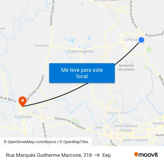 Rua Marquês Guilherme Marcone, 318 to Eep map