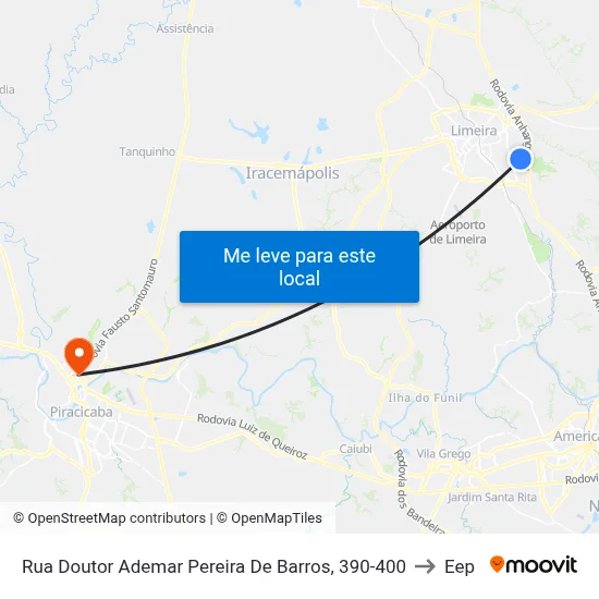 Rua Doutor Ademar Pereira De Barros, 390-400 to Eep map