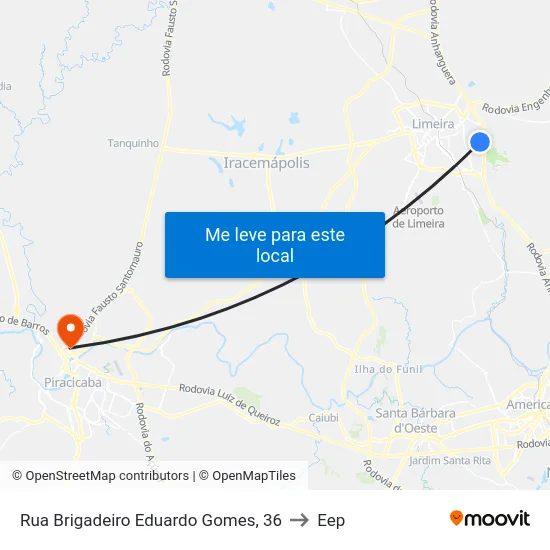 Rua Brigadeiro Eduardo Gomes, 36 to Eep map