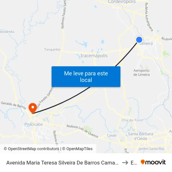 Avenida Maria Teresa Silveira De Barros Camargo, 1016 to Eep map