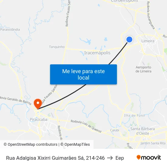 Rua Adalgisa Xixirri Guimarães Sá, 214-246 to Eep map