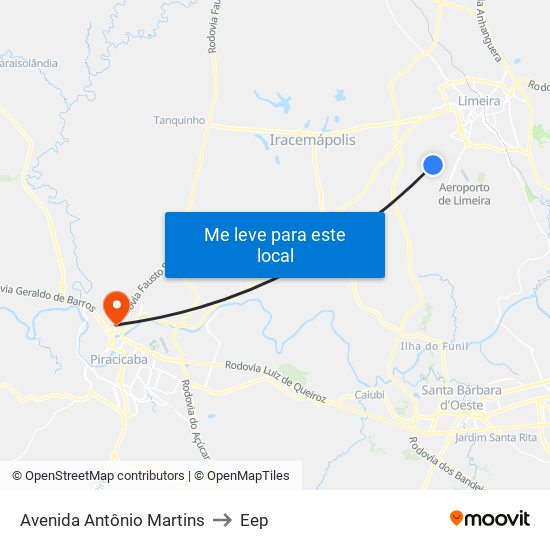 Avenida Antônio Martins to Eep map