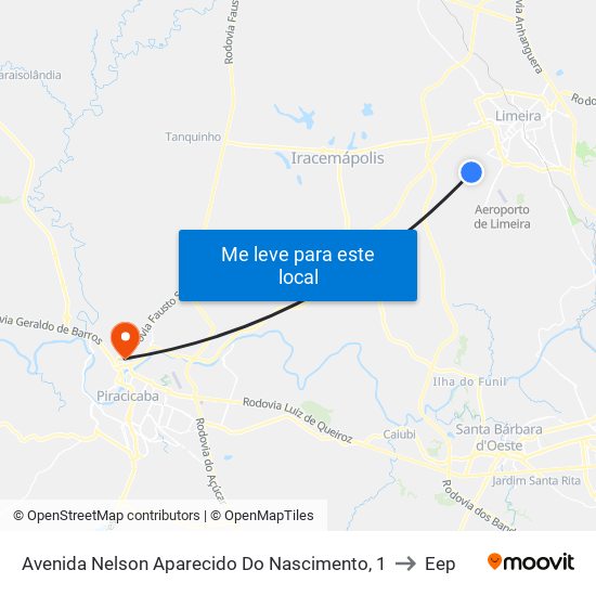 Avenida Nelson Aparecido Do Nascimento, 1 to Eep map