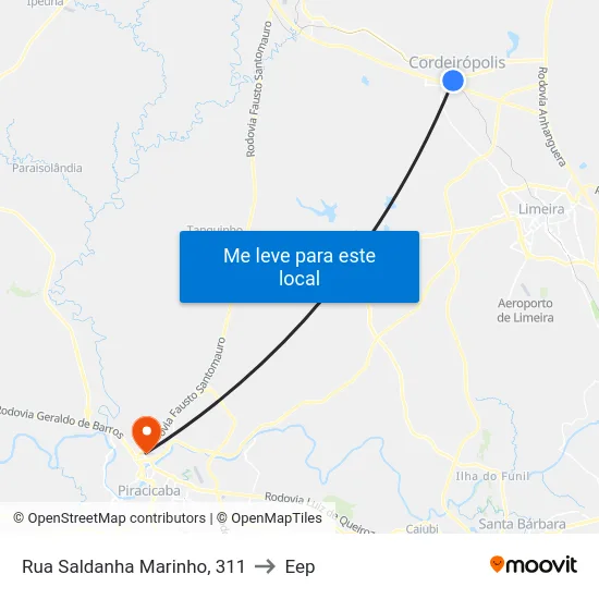 Rua Saldanha Marinho, 311 to Eep map