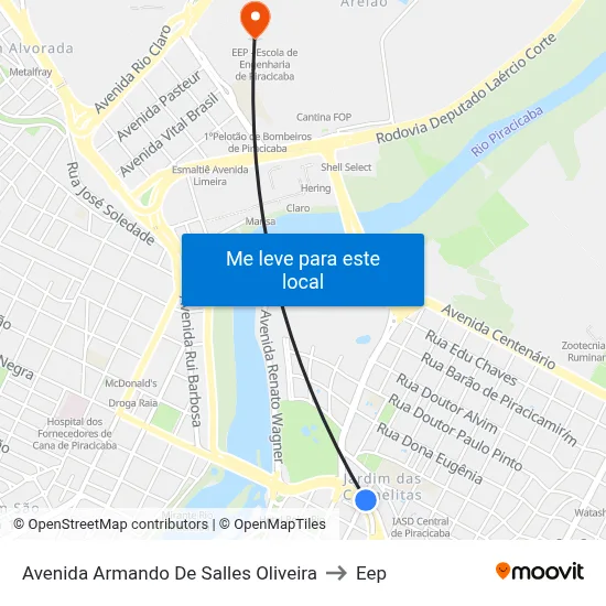 Avenida Armando De Salles Oliveira to Eep map