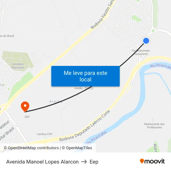 Avenida Manoel Lopes Alarcon to Eep map