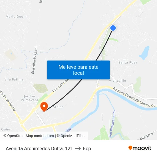 Avenida Archimedes Dutra, 121 to Eep map