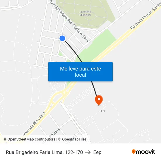 Rua Brigadeiro Faria Lima, 122-170 to Eep map