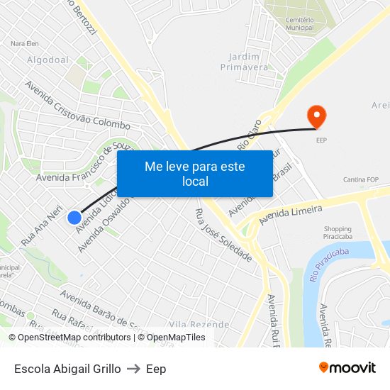 Escola Abigail Grillo to Eep map