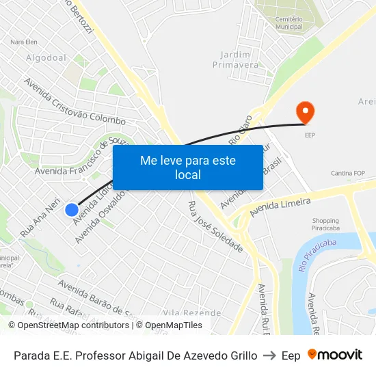 Parada E.E. Professor Abigail De Azevedo Grillo to Eep map