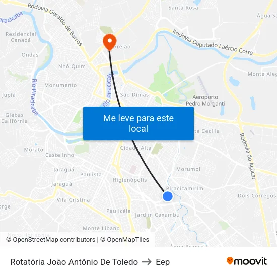 Rotatória João Antônio De Toledo to Eep map