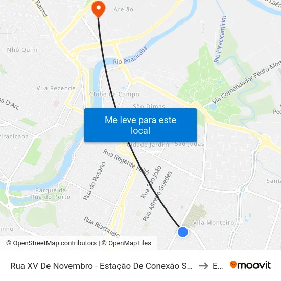 Rua XV De Novembro - Estação De Conexão Semae to Eep map
