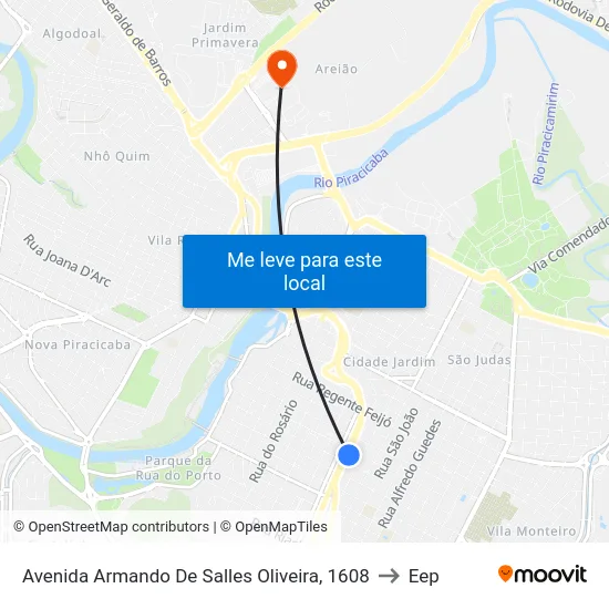 Avenida Armando De Salles Oliveira, 1608 to Eep map