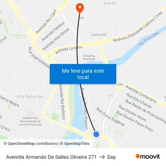 Avenida Armando De Salles Oliveira 271 to Eep map