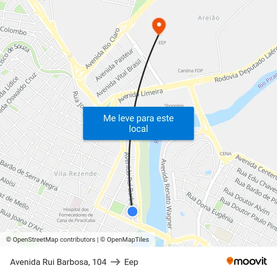 Avenida Rui Barbosa, 104 to Eep map