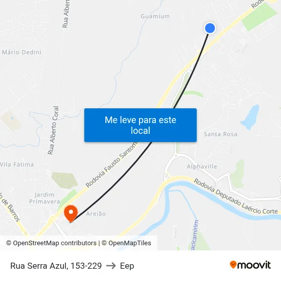 Rua Serra Azul, 153-229 to Eep map