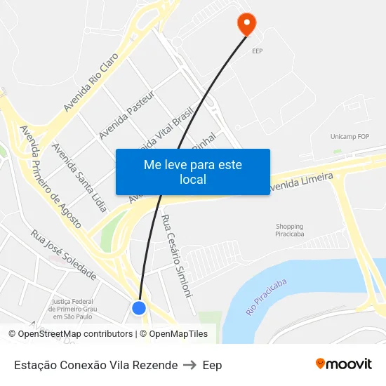 Estação Conexão Vila Rezende to Eep map