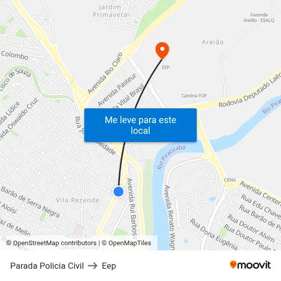 Parada Policia Civil to Eep map