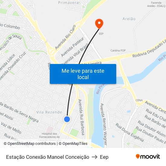 Estação Conexão Manoel Conceição to Eep map