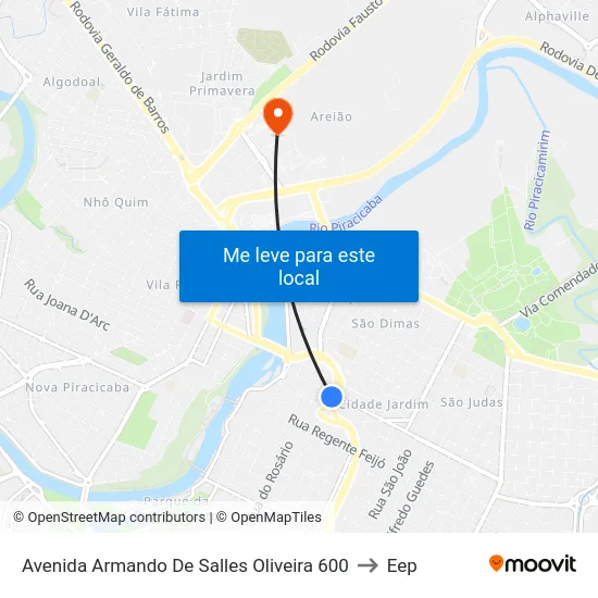 Avenida Armando De Salles Oliveira 600 to Eep map