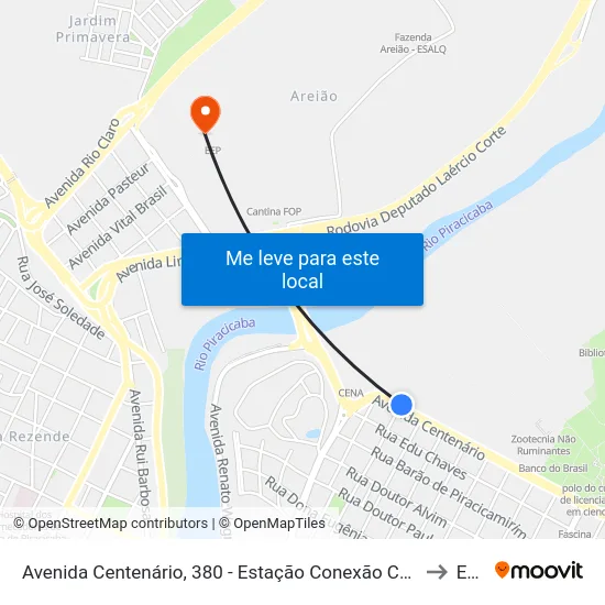Avenida Centenário, 380 - Estação Conexão Cena to Eep map
