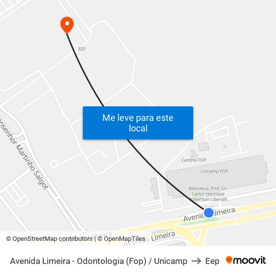 Avenida Limeira - Odontologia (Fop) / Unicamp to Eep map